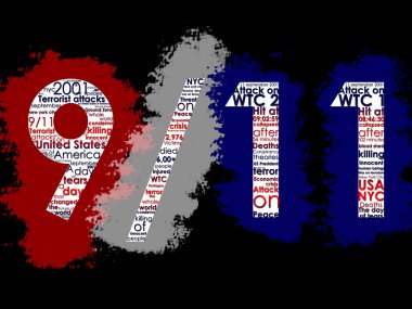 September 11, Typographic Illustration clipart