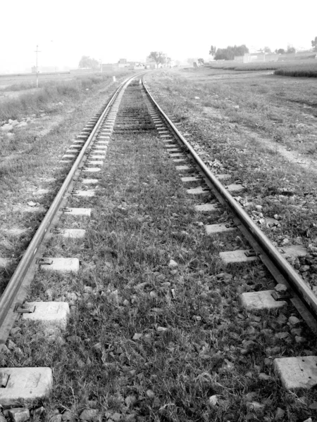 긴 여행-철도 트랙 — 스톡 사진