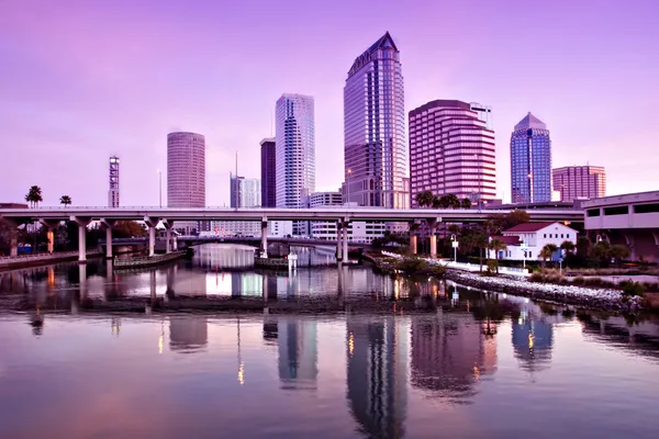 Sonnenaufgang Innenstadt von Tampa, Florida — Stockfoto