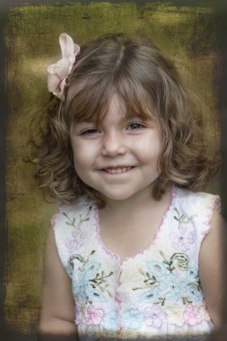 Beautiful Three Year Old Child with Curls clipart