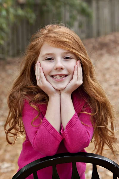 Redheaded little girl — Stock Photo, Image