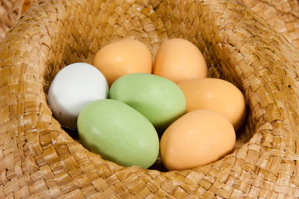 Stock image Easter eggs in a hat