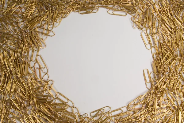 Paperclips - round frame — Stok fotoğraf