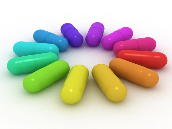 Veel-gekleurde capsules — Stockfoto