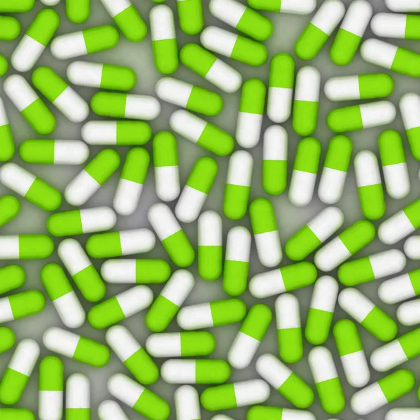 Naadloze achtergrond groene pillen — Stockfoto