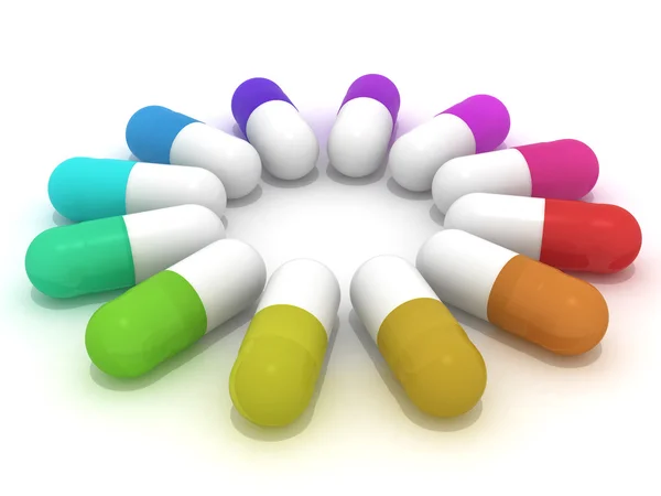 Veel-gekleurde capsules — Stockfoto