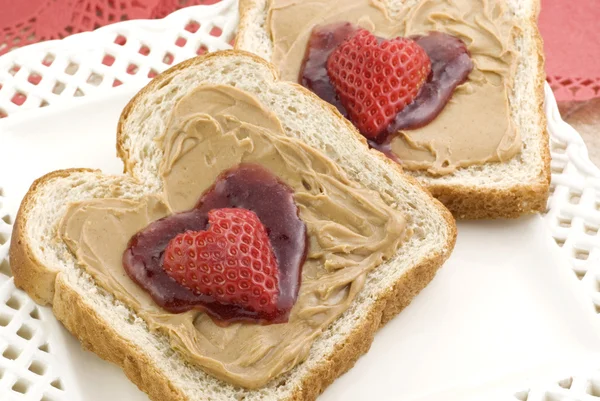 Valentine Peanut Butter and Jelly — Stock Photo, Image