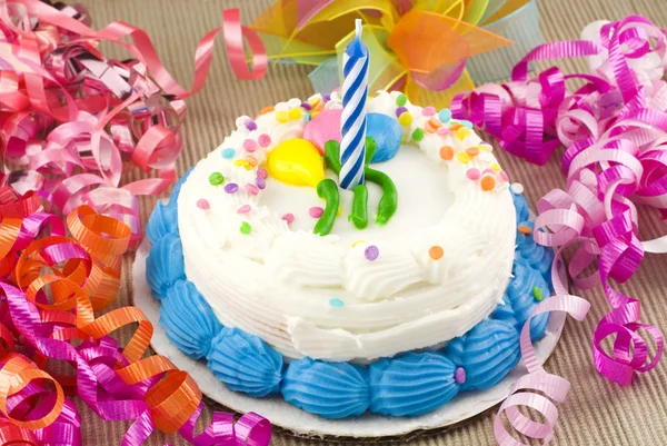 Birthday Cake with Candle — Stock Photo, Image