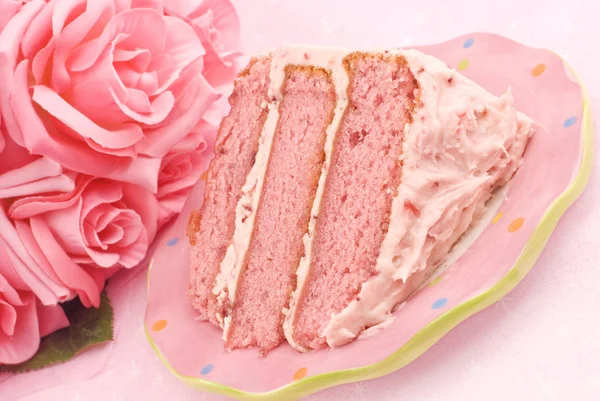 新鲜的草莓蛋糕 图库图片