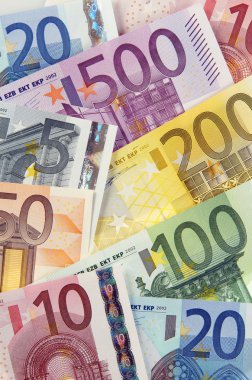 Euro banknotes clipart