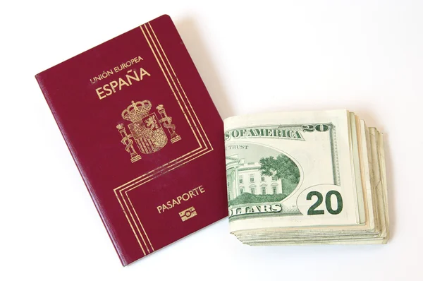 stock image Passport and money