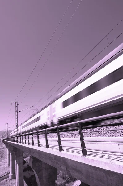 Modré rychlost vlaku — Stock fotografie
