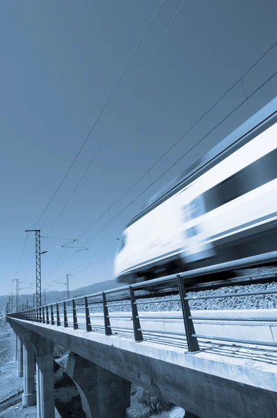 Niebieski prędkość pociągu — Zdjęcie stockowe
