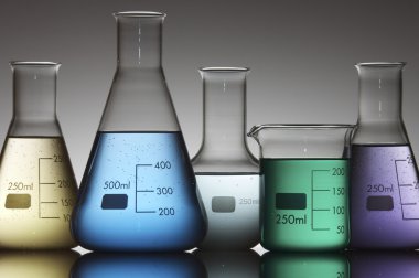 Laboratory flasks clipart