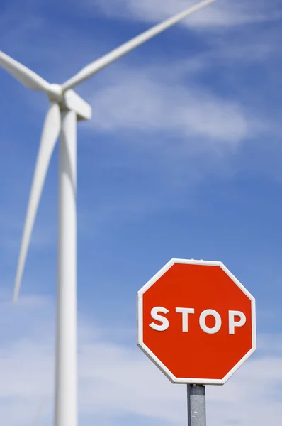 Stock image Stop and windmill