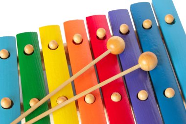 Xylophone with two mallets clipart