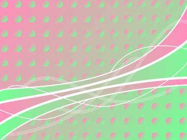 Pink-green circle background with lines clipart