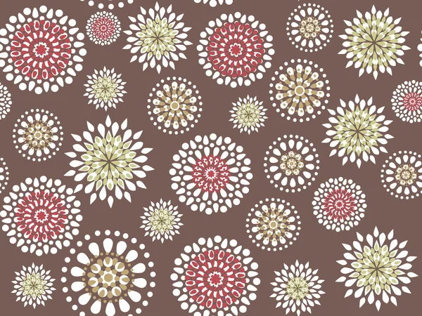Seamless with round flowers — Stockvector