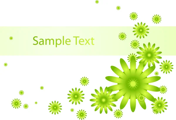 Green flowers on a white background — Stock Vector