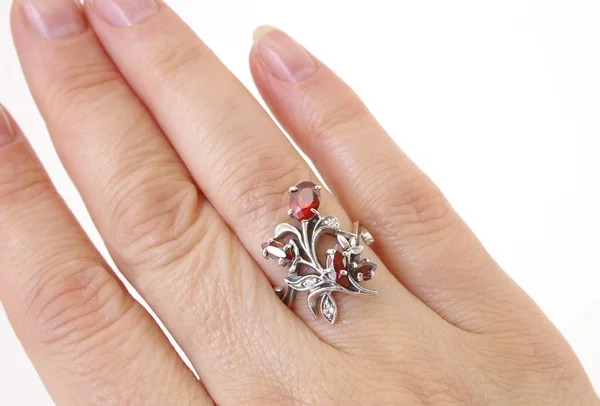 Ring on finger — Stock Photo, Image