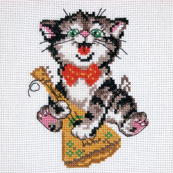 Embroidery "Kitten" — Stock Photo, Image