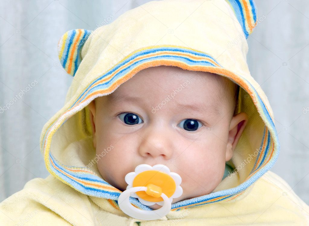 Infant in hood