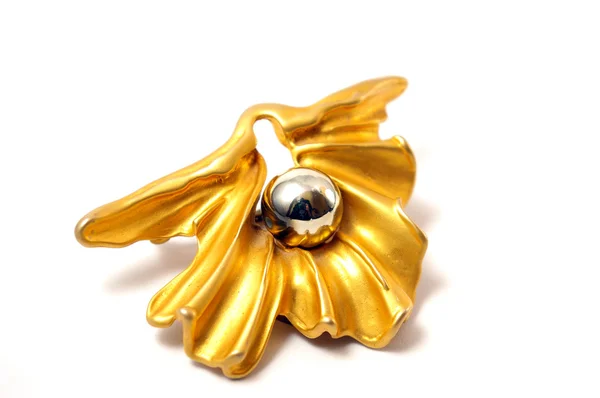 Gilded brooch — Stock Photo, Image