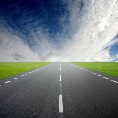 Road and blue sky clipart