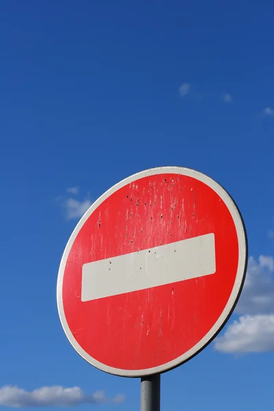 stock image Prohibiting road-sign 