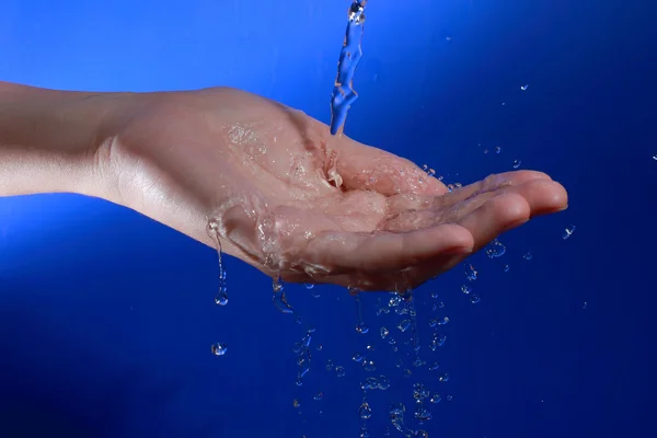 Water on hand — Stock Photo, Image