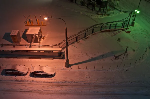 Inverno na noite Moscou — Fotografia de Stock