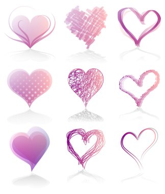 9 hearts clipart