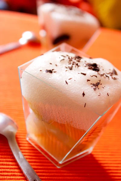 초콜릿 verrine 배, espuma 배 — 스톡 사진