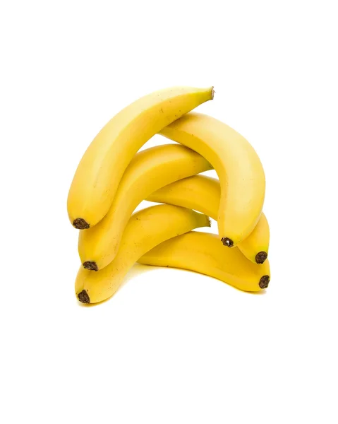 신선한 바나나, 흰색 바탕에 근접 — 스톡 사진