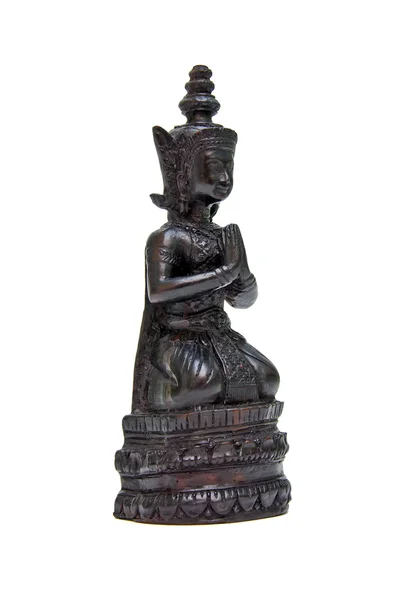 Buddha-Figur auf weißem Hintergrund in Nahaufnahme — Stockfoto