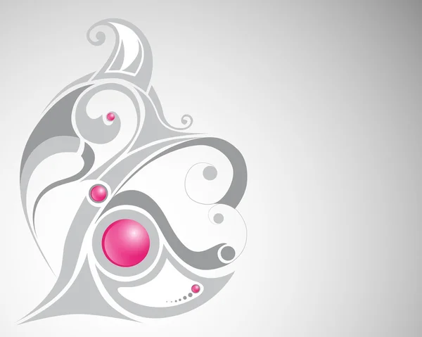 Boucle grise et perles roses — Image vectorielle