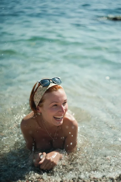 Summer joy of swimming in the sea — Stock Photo, Image