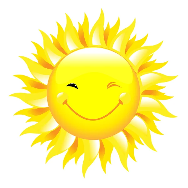 Sonriente sol — Vector de stock