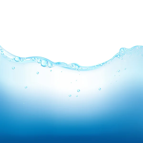 Water Wave With Bubbles — Stock Vector