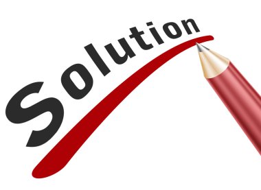 Solution word underlined in pencil clipart