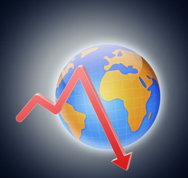 World economic crisis theme clipart