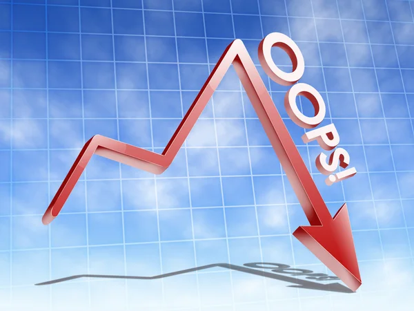 Graph with oops word — Stock Photo, Image