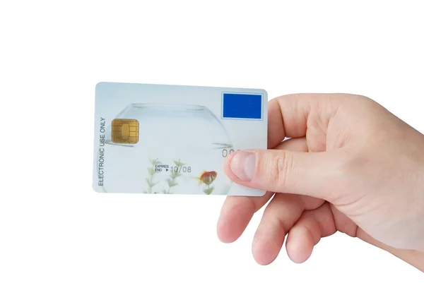 Bankovní kreditní karty v ruce — Stock fotografie