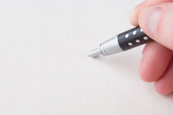 stock image Human hand with pen close-up