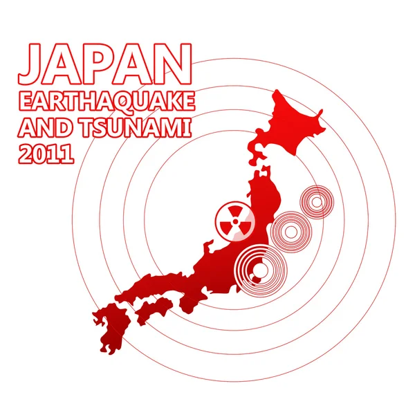 Japan map and seismic epicenter — Stock Photo, Image