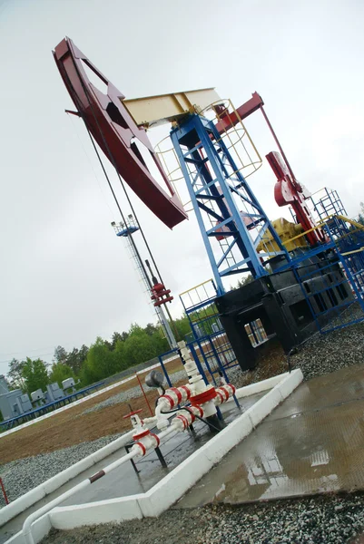 Pump jack, oil industry — Stock Photo, Image