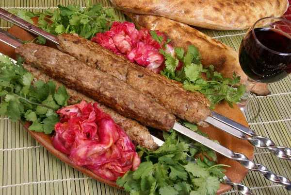 Kebabs de carne — Fotografia de Stock