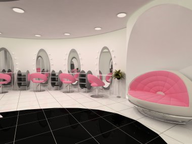 Interior of Professional beauty salon clipart