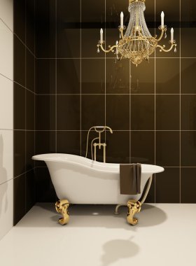 Luxury bath in bathroom