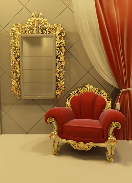Königliche Möbel in luxuriösem Interieur — Stockfoto